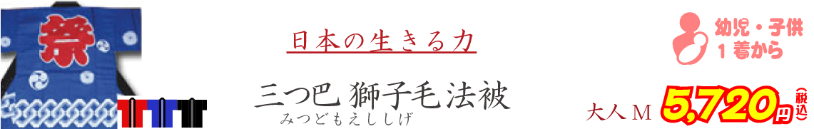 日本の生きる力 三つ巴獅子毛法被